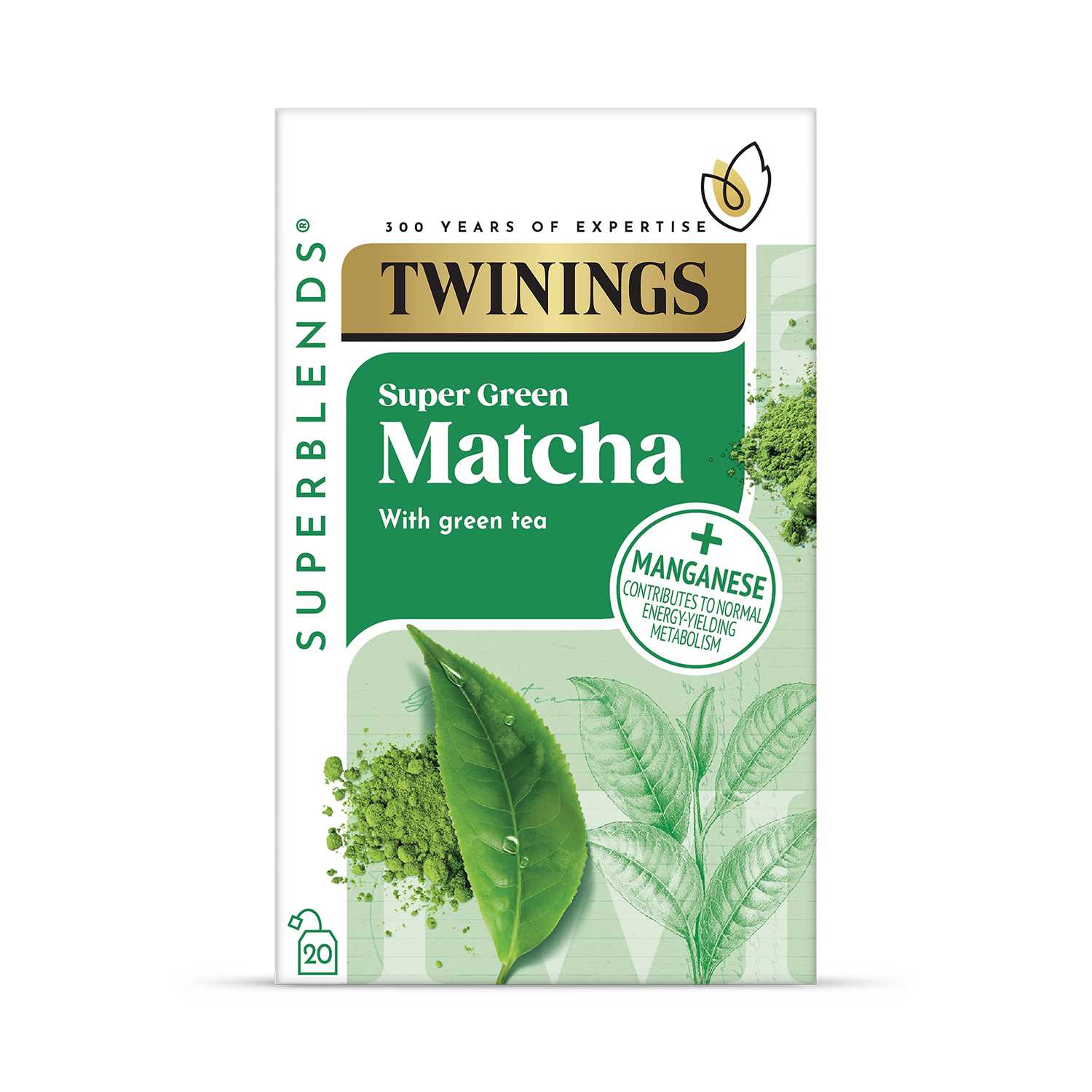 Twinings Super Green Matcha Tea Bags 20 (British brand)