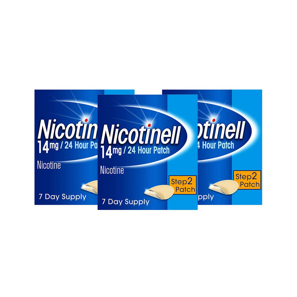 Nicotinell Nicotine Patches -Step 2, 14 mg 24 Hour 7 Patches x 3 Bundle