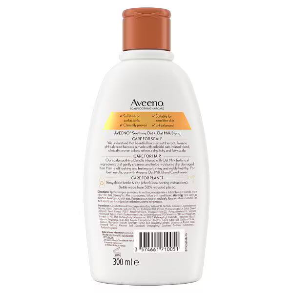 Aveeno Oat Milk Blend Shampoo 300ml bottle, UK version