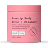 Frank Body Rosehip Body Scrub + Cleanser 250g, imported from the UK