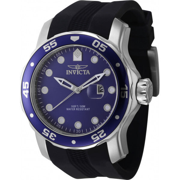 Invicta black men's pro diver watch with silicone strap, imported from the UK