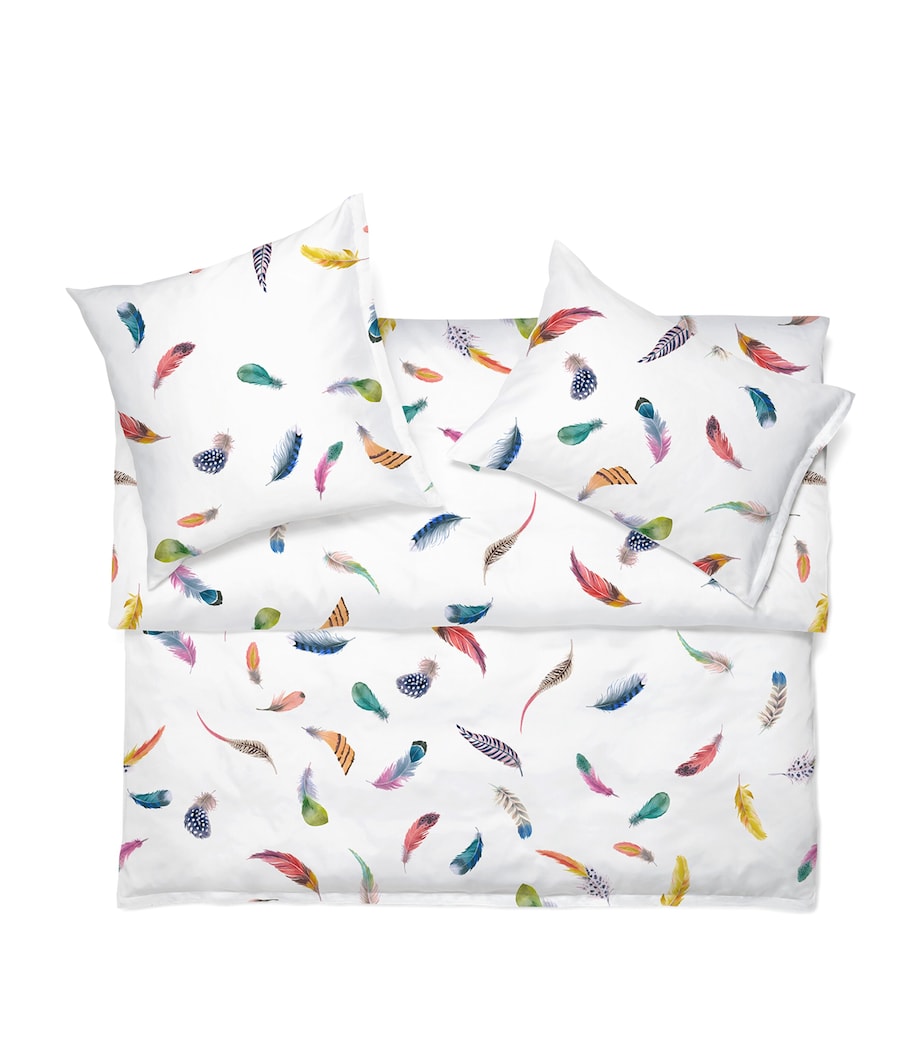 Schlossberg Tinka duvet cover with bird feather design, imported from the UK