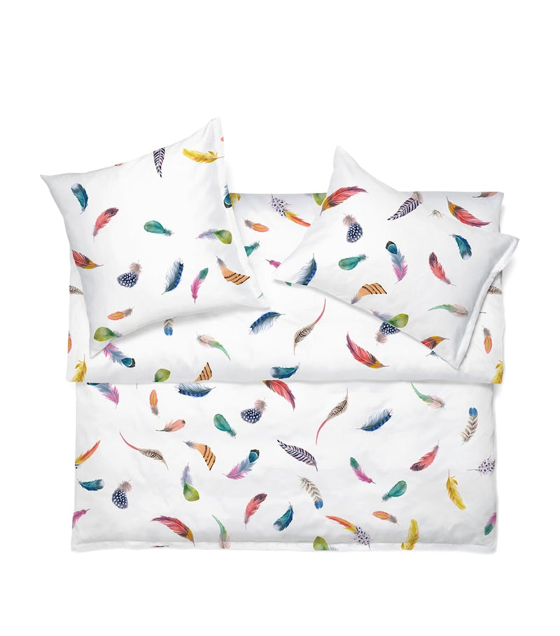 Schlossberg Tinka duvet cover with bird feather design, imported from the UK