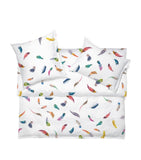 Schlossberg Tinka duvet cover with bird feather design, imported from the UK