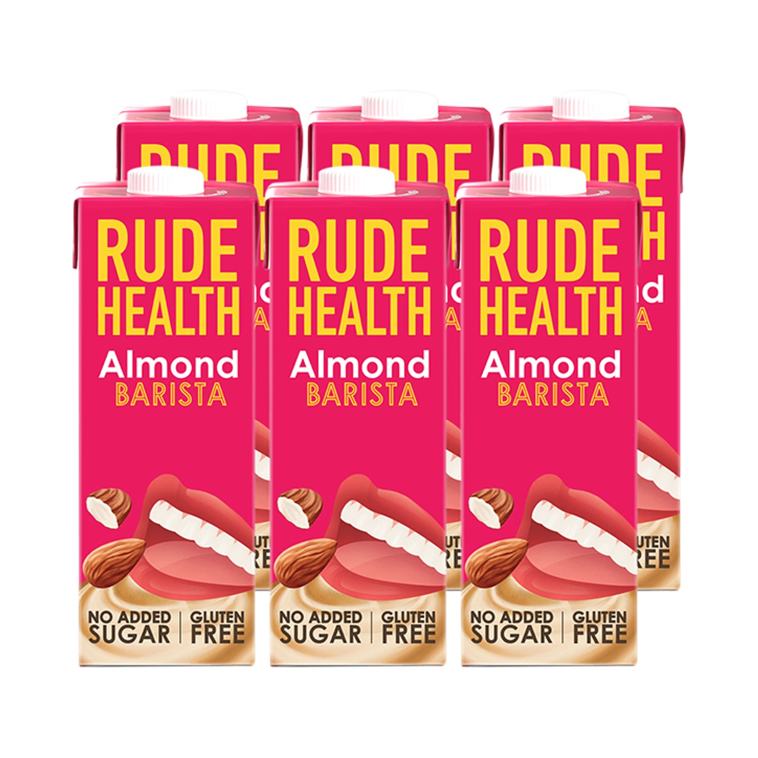 Rude Health Barista Almond Milk 6x1L Pack, imported from the UK