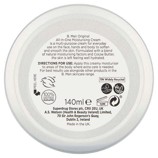 B. Men Original Moisturiser In Tin 140ml GOODS Superdrug   