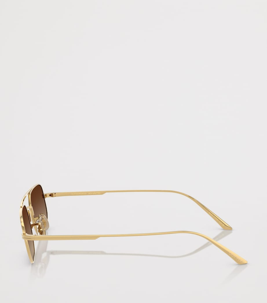 Oliver Peoples 1989C rechteckige Sonnenbrille mit verspiegelten Gläsern (britische Marke)