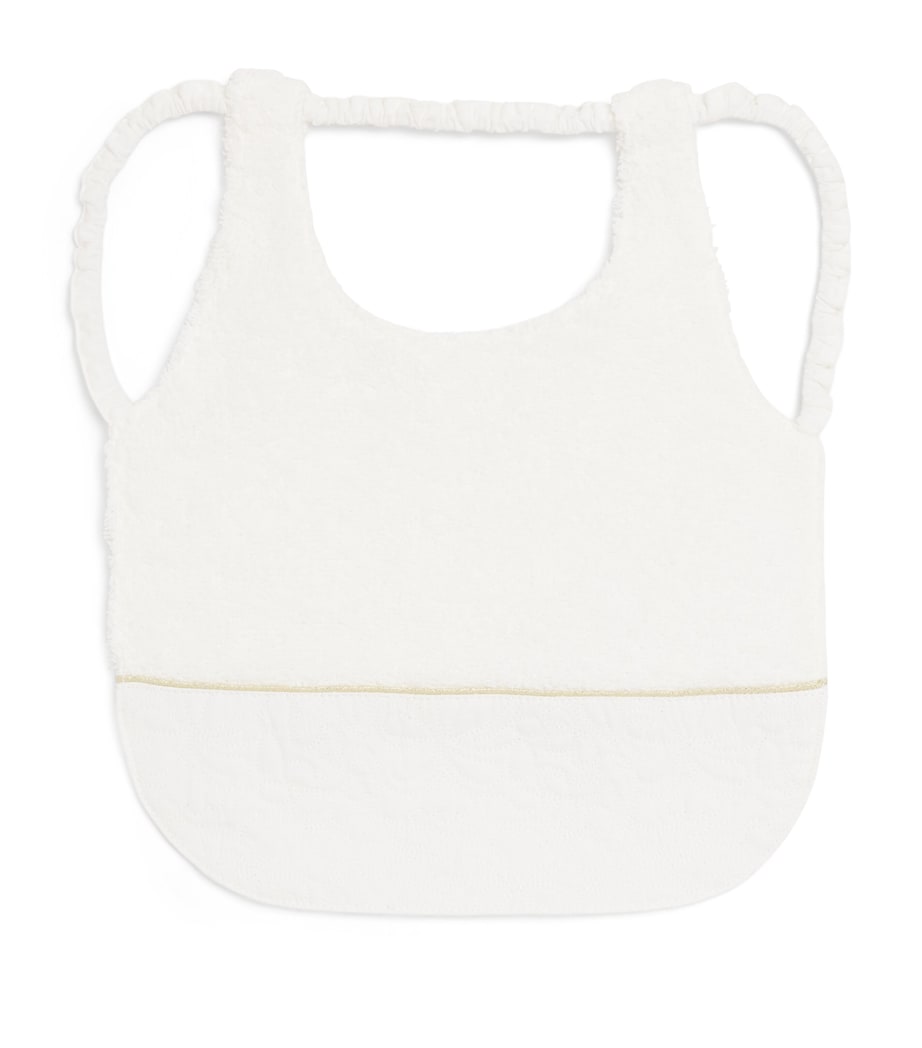 Tartine et Chocolat embroidered star baby bib with straps, UK version