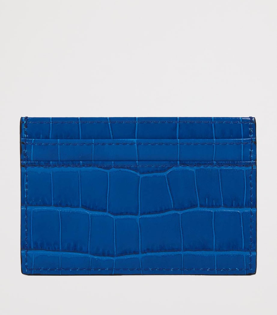 Smythson Leather Mara Flat Card Holder croc-embossed calf leather - British product