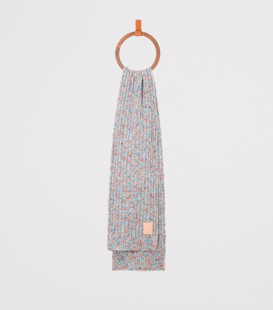 LOEWE wool-cashmere scarf with speckled design - British product
