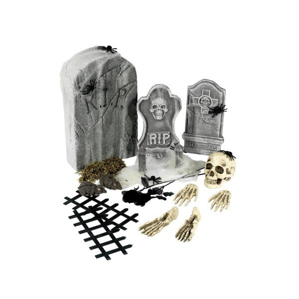 Smiffys 24 piece graveyard collection tombstones accessories - British product