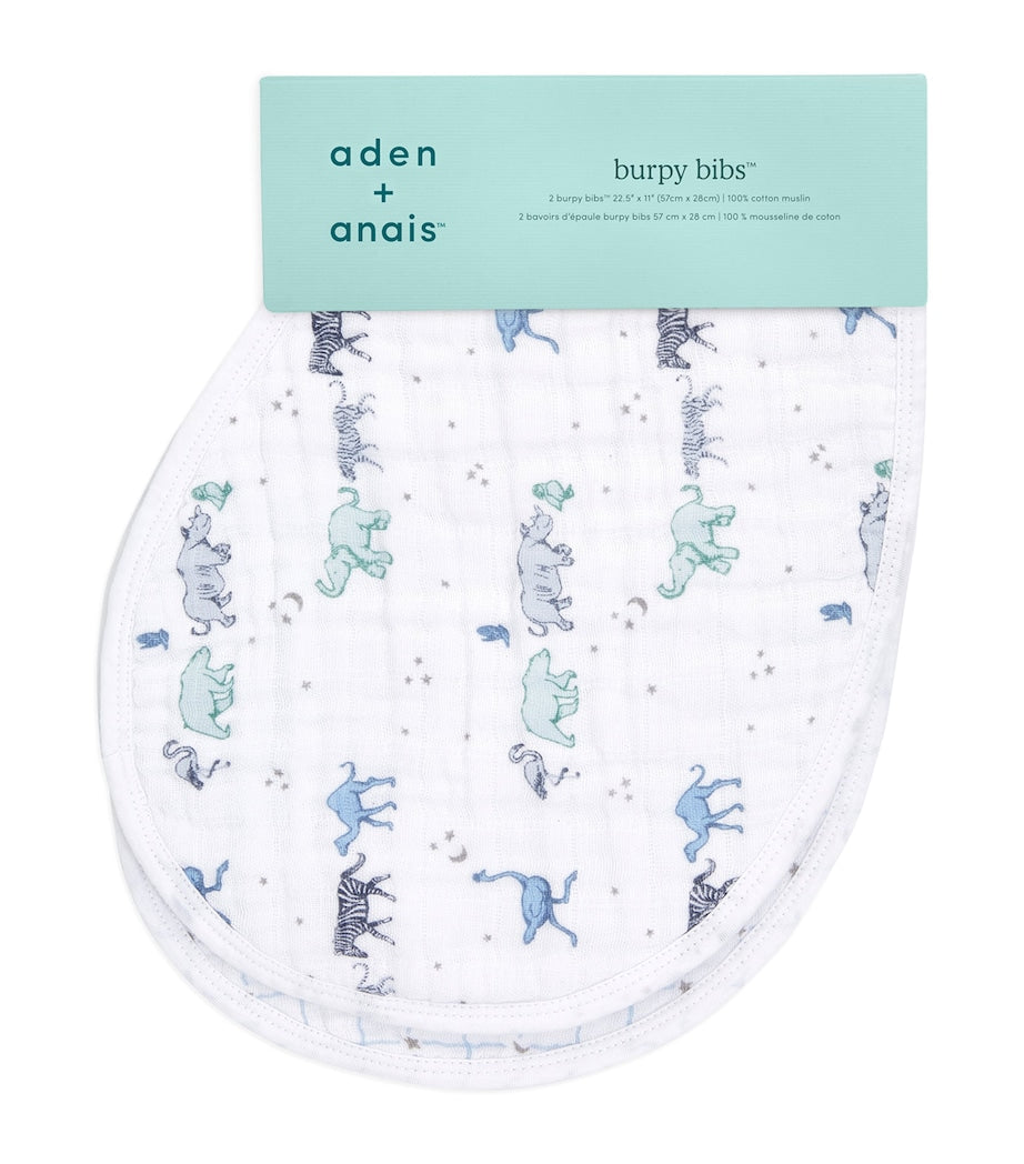 Aden + Anais burpy bibs set of 2 in muslin cotton (British brand)