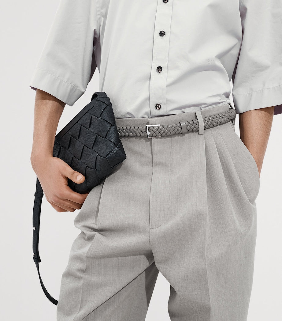 Bottega Veneta Intreccio Solo belt calfskin 2cm, imported from the UK