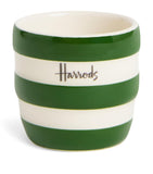 Harrods Cornishware egg cup with green stripes (British brand)