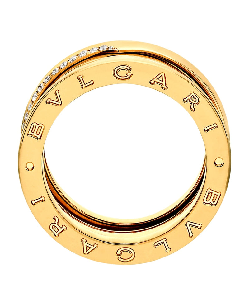 Bvlgari B.zero1 three-band ring in yellow gold and diamonds - British product