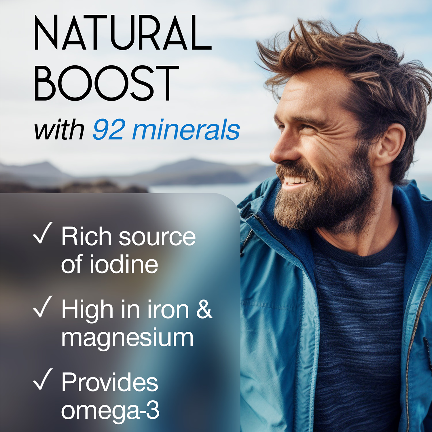 SuperSelf sea moss wildcrafted North Atlantic capsules 30 count - British product