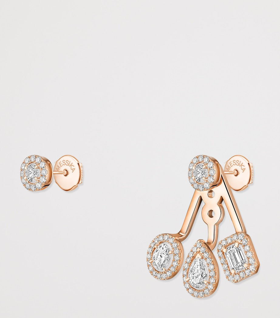 Messika My Twin Trio earrings 0.59ct pink gold diamonds (British brand)