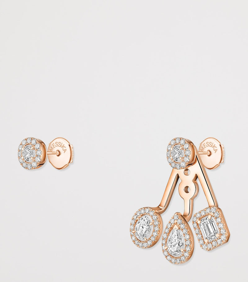 Messika My Twin Trio earrings 0.59ct pink gold diamonds (British brand)