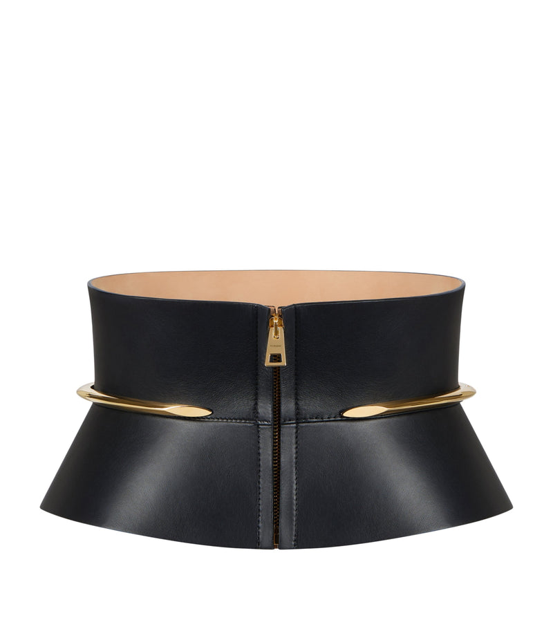 Givenchy leather corset belt with gold-tone brace (British brand)