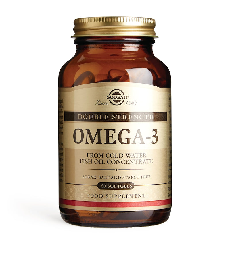 Solgar double-strength omega-3 fish oil softgels 60 count (British brand)