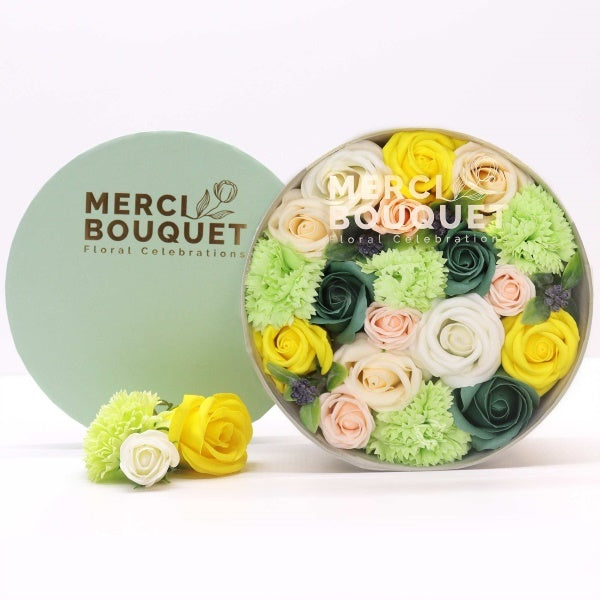 Merci Boutique soap bouquet Fresh Spring Round, imported from the UK