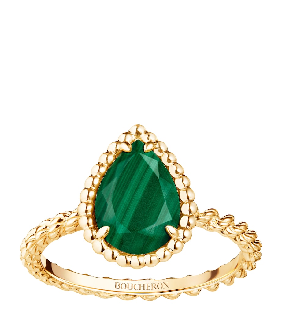 Boucheron yellow gold malachite Serpent Bohème ring, UK version