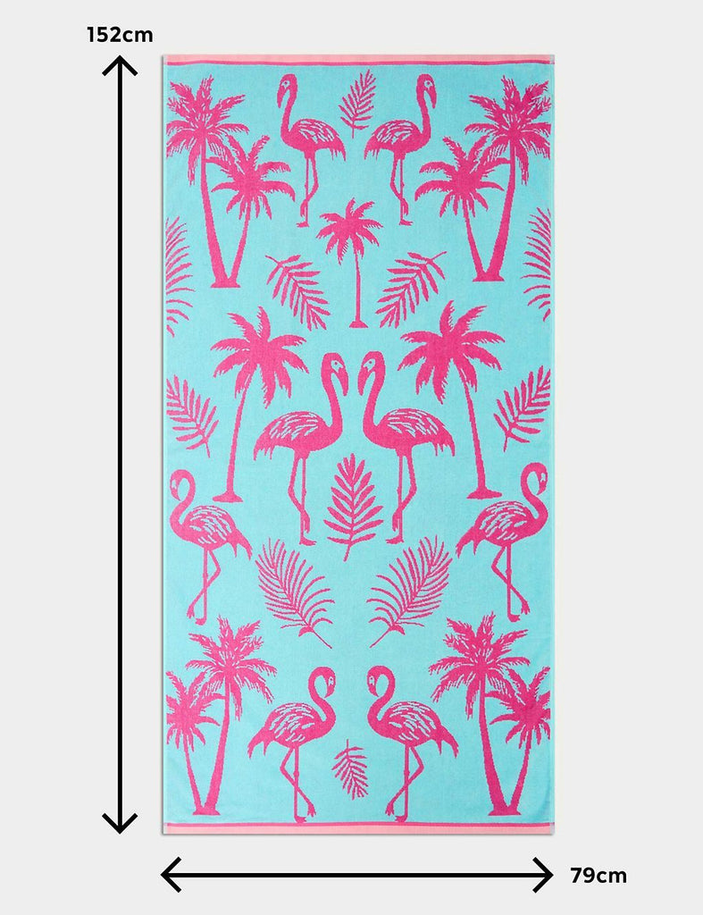 Pure Cotton Flamingo Beach Towel