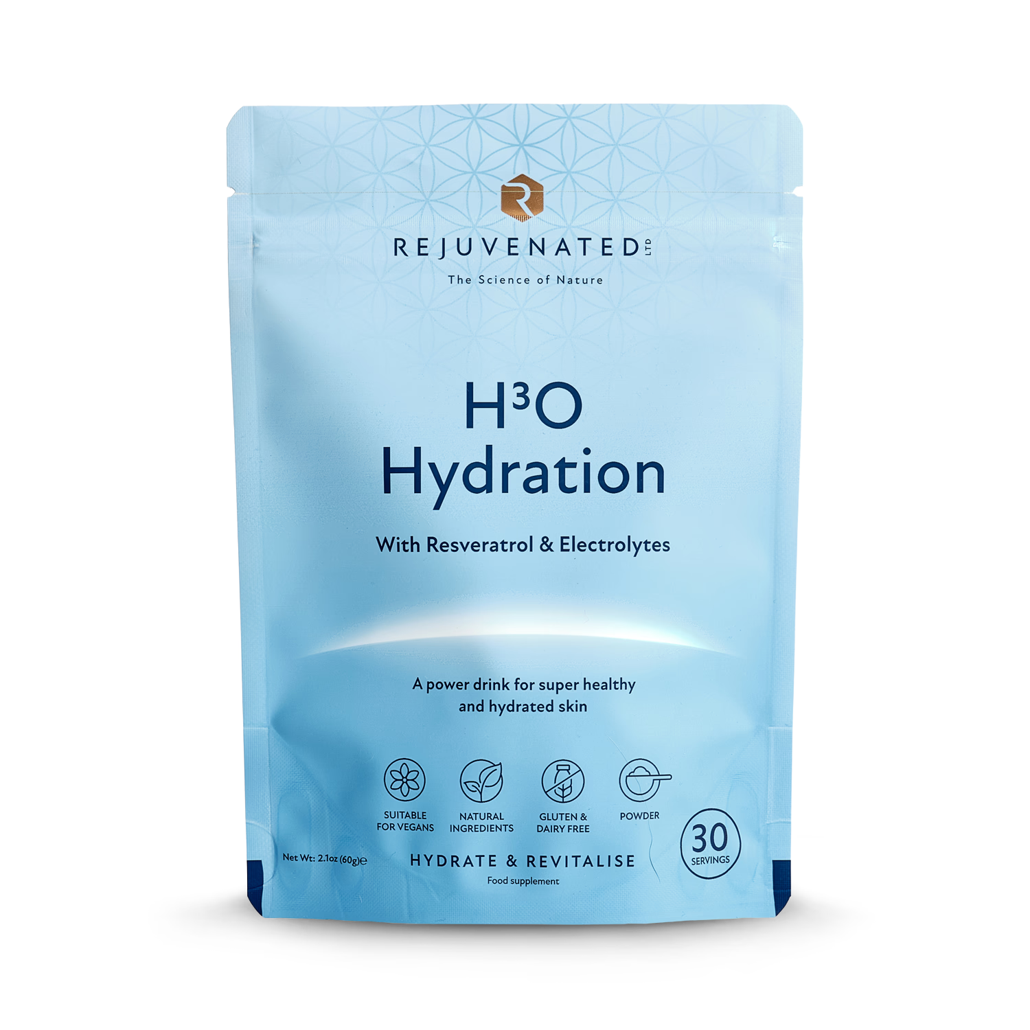 Rejuvenated H3O Hydration supplement powder 60g (British brand)