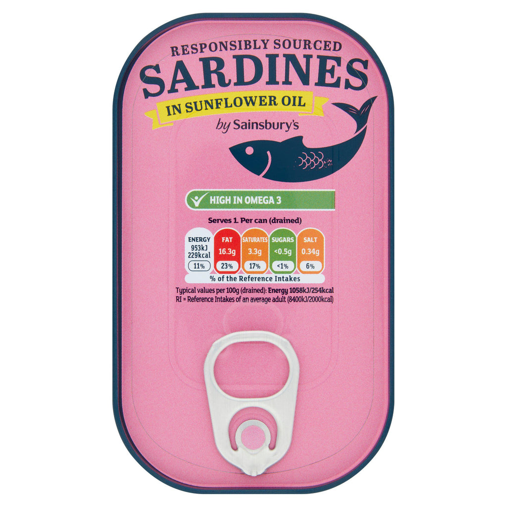 Sainsbury's Sardines in Sunflower Oil 120g (90g*)