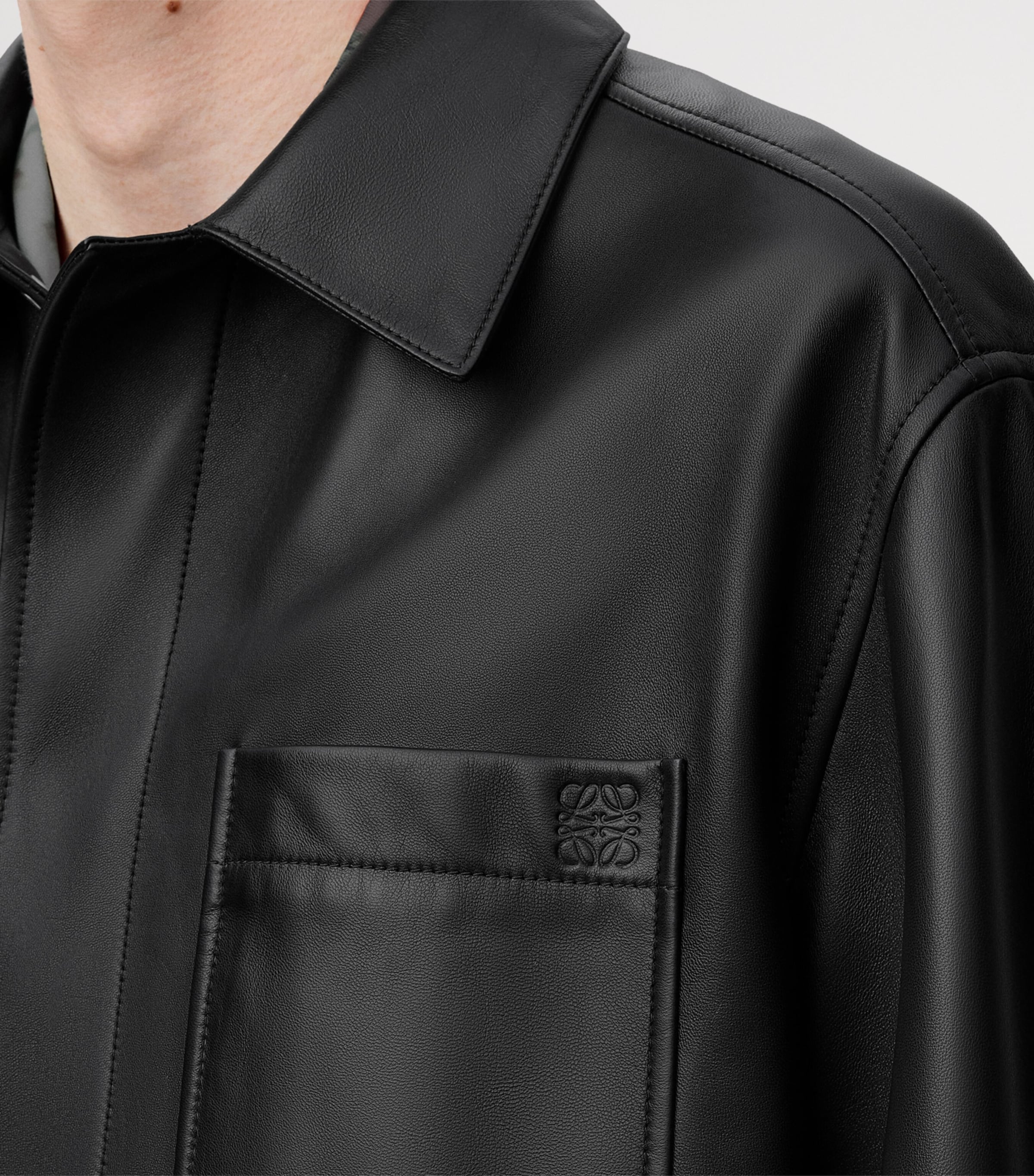 LOEWE Leather Anagram Overshirt, UK version