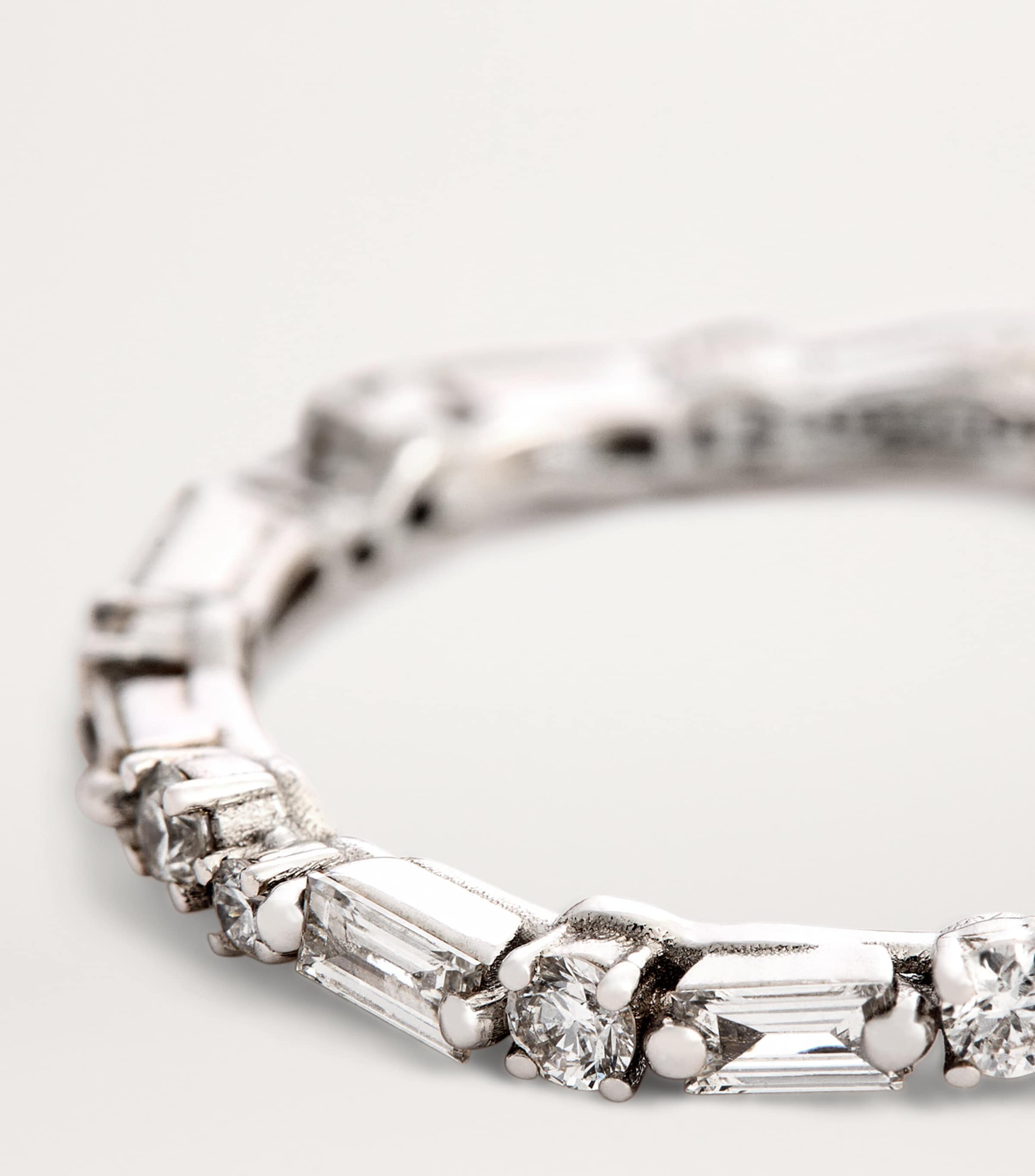 Suzanne Kalan white gold diamond Thin Mix ring, imported from the UK