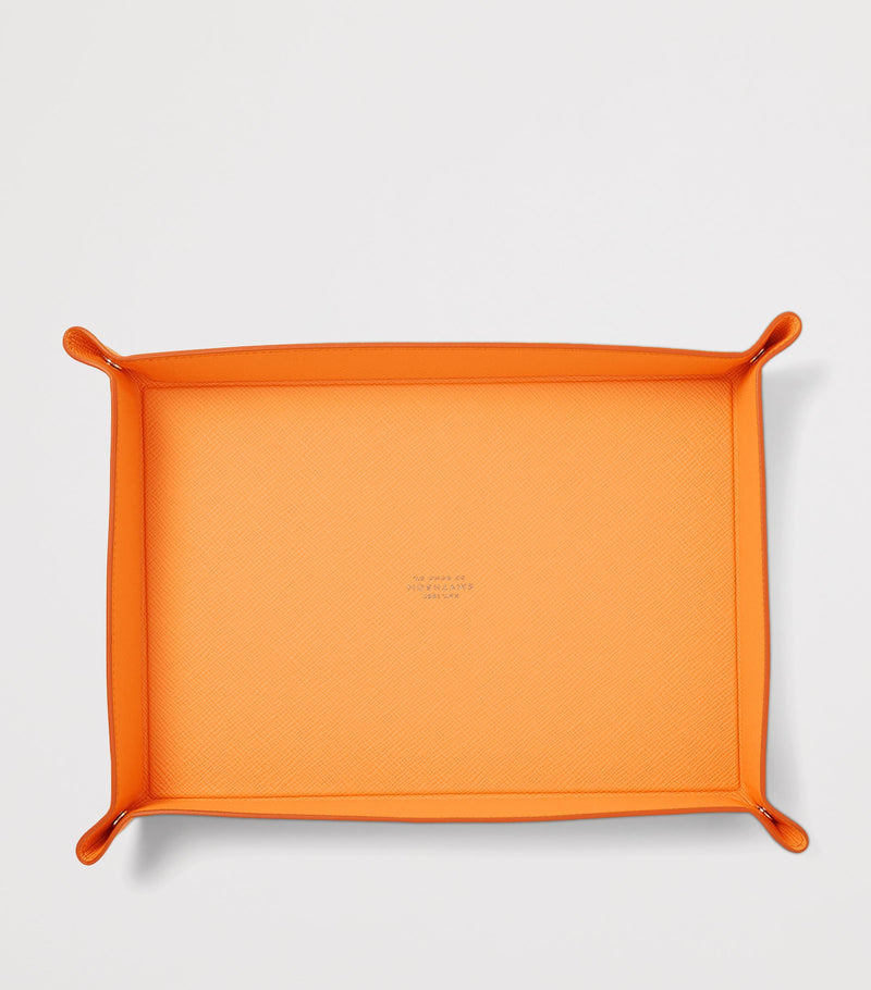 Smythson Large Panama Rectangular Leather Trinket Tray (British brand)