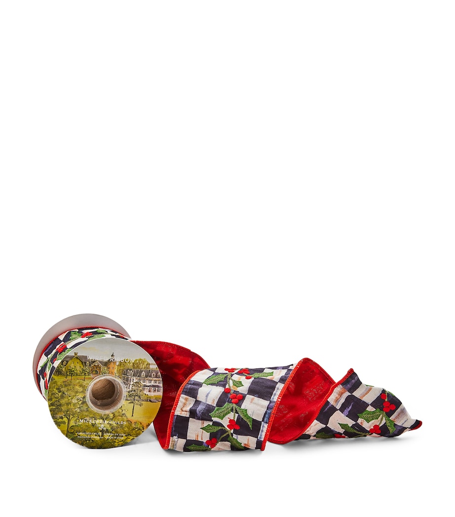 MacKenzie-Childs Courtly Check Holly ribbon roll 4m, UK version