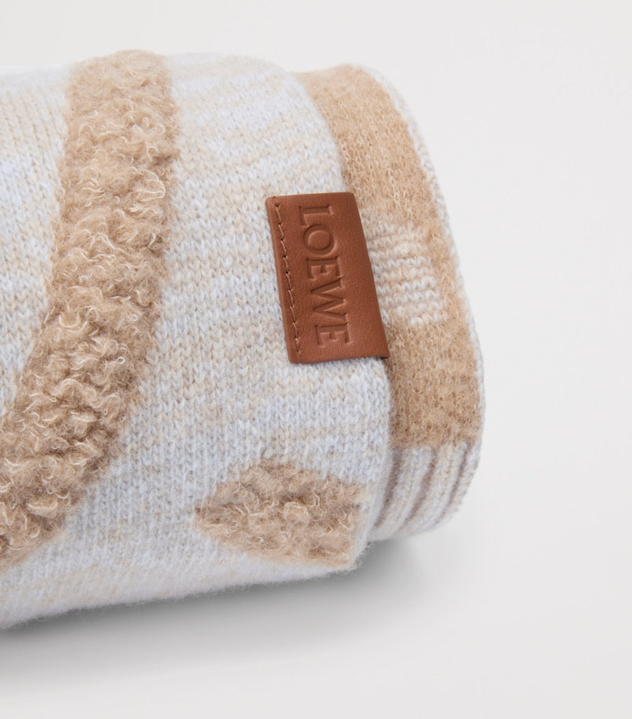 LOEWE Anagram scarf wool cashmere blend, imported from the UK