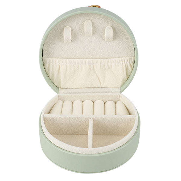 Livingandhome compact travel jewellery box green and brown, UK version