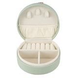 Livingandhome compact travel jewellery box green and brown, UK version