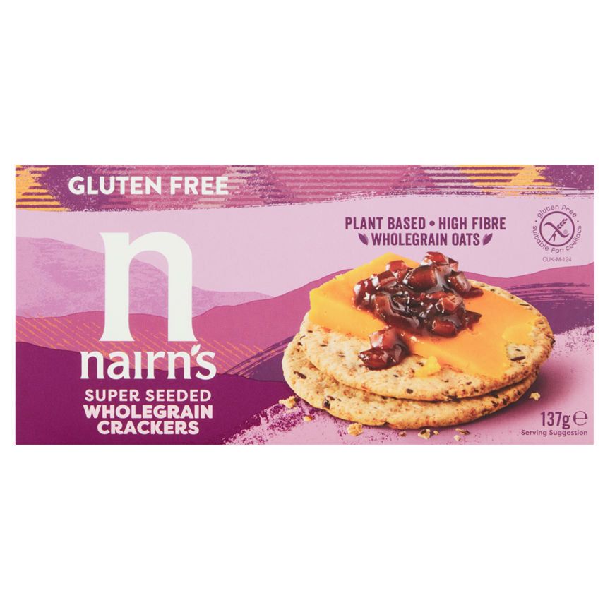 Nairn's Gluten Free Super Seeded Wholegrain Crackers Crisps, Nuts & Snacking Fruit ASDA   