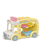Sylvanian Families rainbow fun nursery bus playset with transforming play area (British brand)