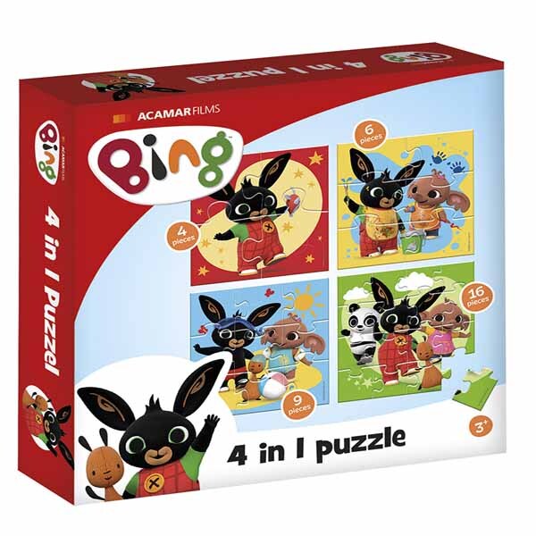 Totum Bing 4 in 1 puzzle set with 4 puzzles, UK version