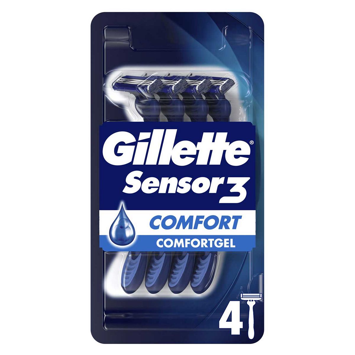 Gillette Sensor3 Comfort, Disposable Razors For Men, 4-Pack Razors GOODS Boots   