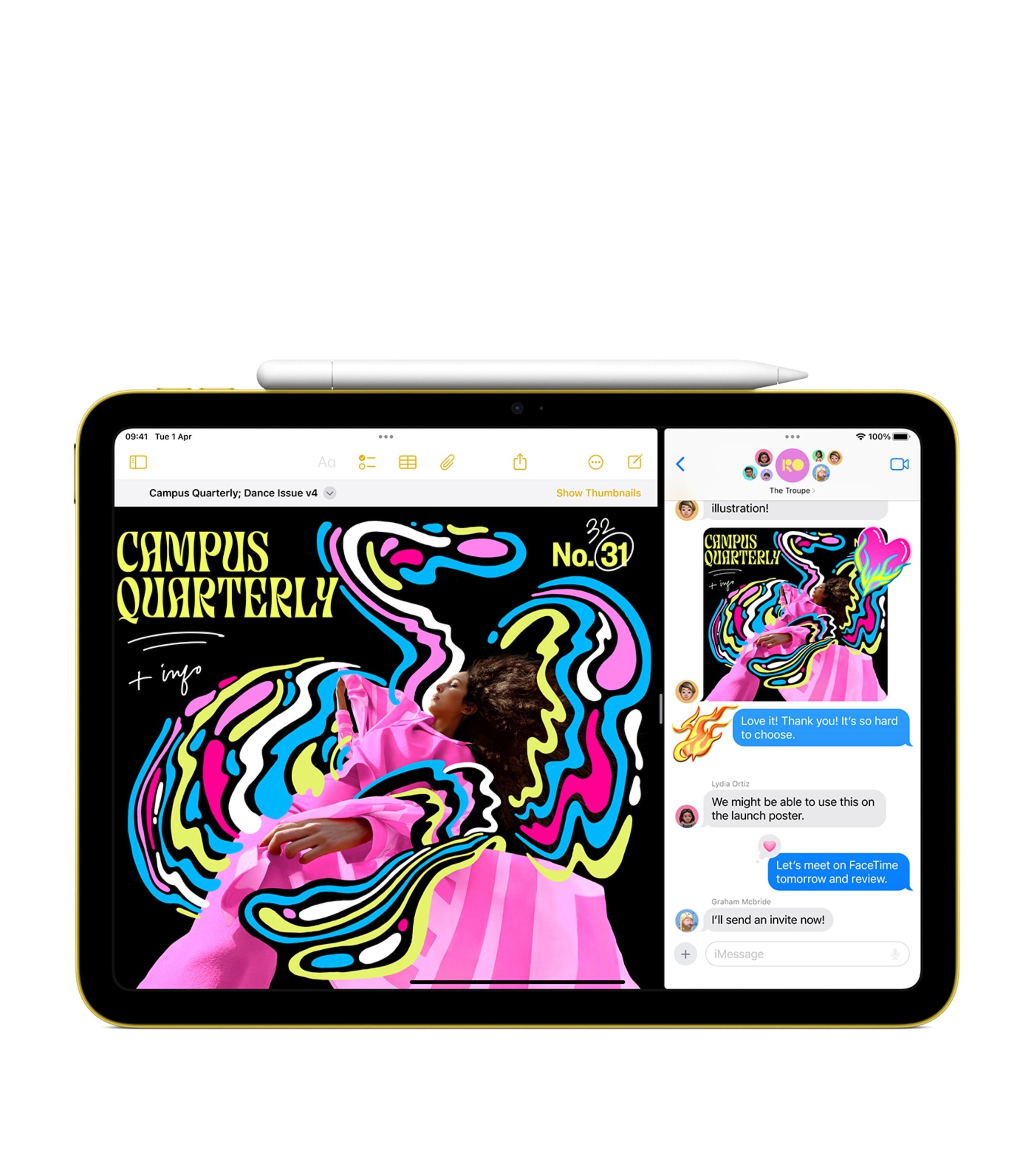 Apple 11-inch yellow tablet with 512GB storage - British product