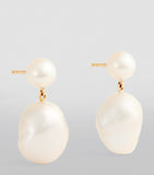 Sophie Bille Brahe Venus Blanc drop earrings with pearls and gold (British brand)