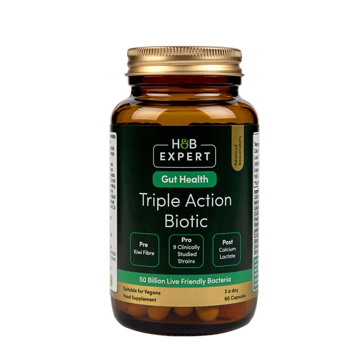 H&B Expert Triple Action Biotic Gut Formula 60 Capsules GOODS Holland&Barrett   