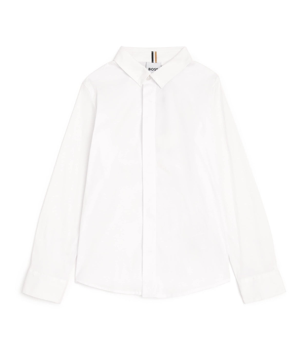 BOSS Kidswear cotton-blend concealed-placket shirt 4-16 years - British product