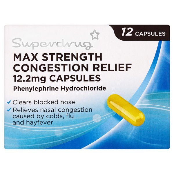 Superdrug Max Congestion Relief Capsules X 12