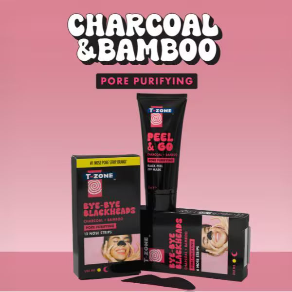 T-Zone charcoal bamboo nose pore strips 12s (British brand)