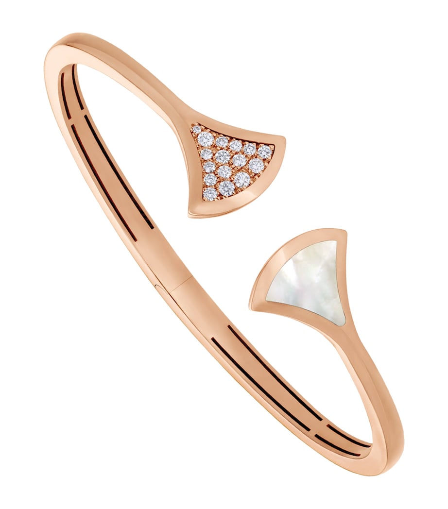 Bvlgari rose gold diamond mother-of-pearl bangle (British brand)