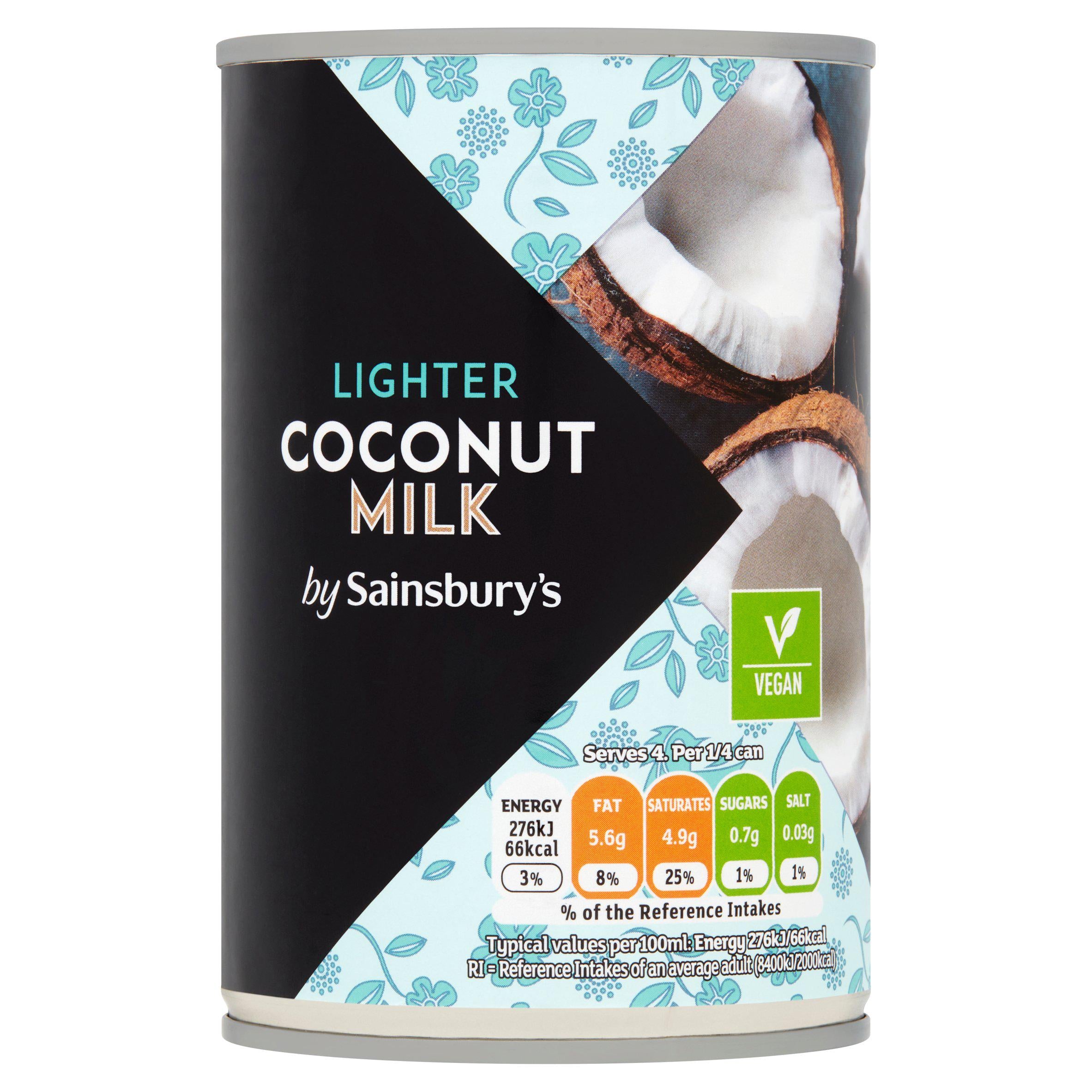 Sainsbury's Coconut Milk Light 400g Indian Sainsburys   