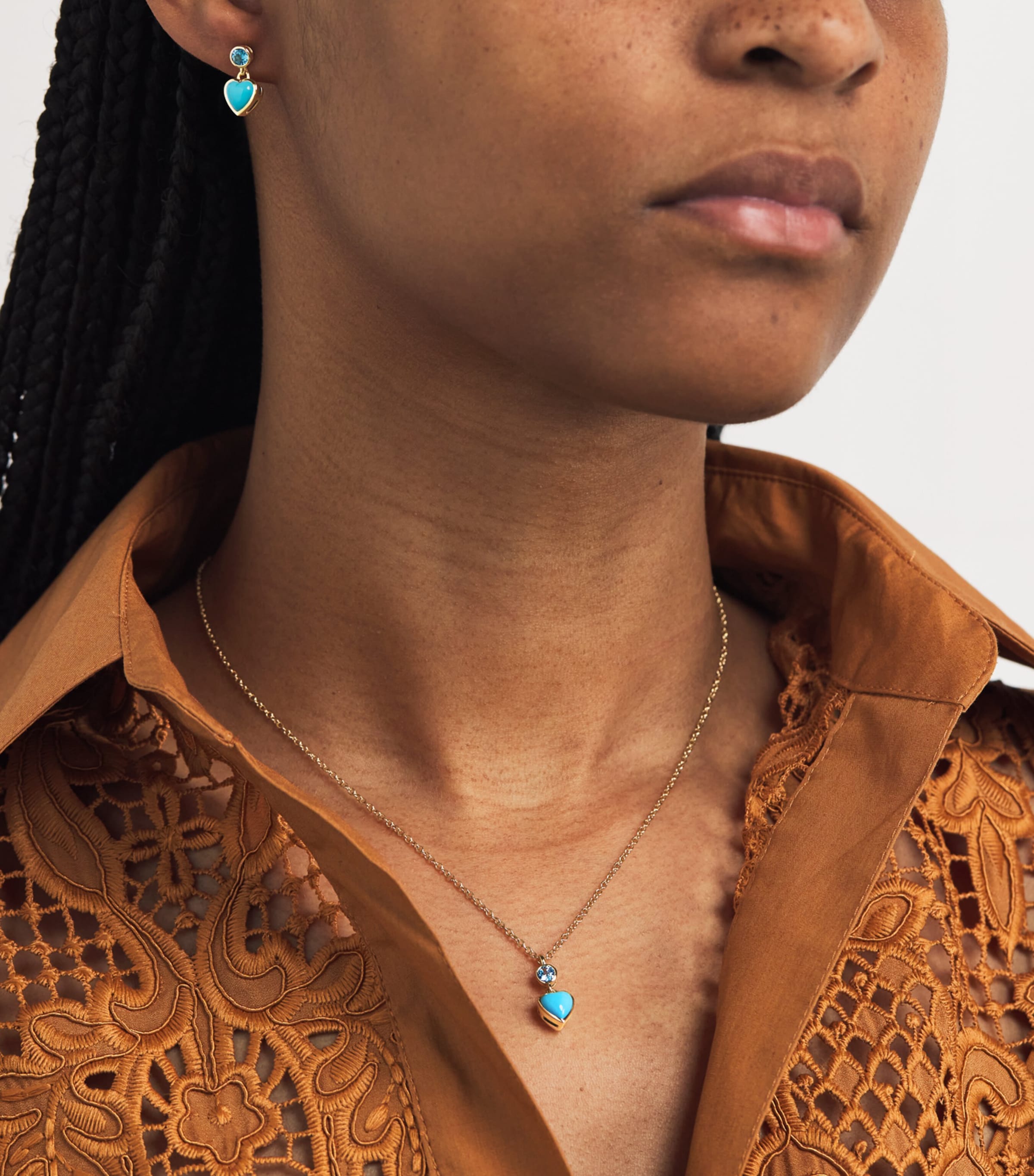 Emily P. Wheeler blue topaz heart earrings (British brand)