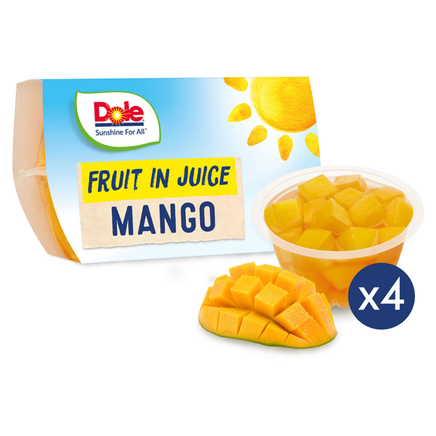 Dole Fruit in Juice Mangos 4 Pack Fruit Snack GOODS ASDA   